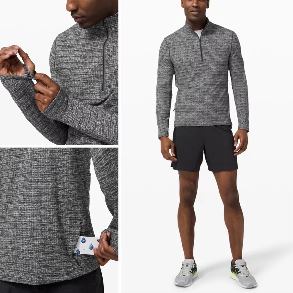 Lululemon Surge Warm 1/4 Zip Pullover Mens Sz 2XL Gray Heathered Long Sleeve